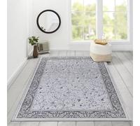 cozily® Living Room Rugs Large With Jute Back - Marco Blue Oriental Rug - 200 x 290 cm - Washable Extra Large Rugs For Bedroom and Sitting Room