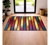 cozily® Medium Pile Jute Rugs for Bedroom, Colourful Rugs for Living Room - 80 x 150 cm, Stripes - Washable Area Rug for Lounge, Sitting Room & Bedside