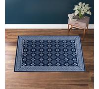 cozily® Small Rugs For Bedroom With Jute Back, Oriental Rug - Arta 80 x 150 cm Blue - Washable Mats For Kitchen Floor, Hallway and Welcome Mat