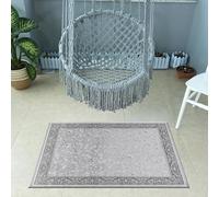 cozily® Soft Medium Pile Large Door Mats Indoor With Jute Backing - Marco Traditional Rugs Living Room - 80 x 150 cm - Grey Rug - Washable Floor Mat, Ideal For Large Entrances and Corridor Rug.