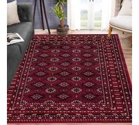 cozily® Turkish Rugs Living Room Carpet With Soft Medium Piles, Tagab 200x290cm, Red, Jute Back Washable Area Rug For Lounge, Dining, Sitting And Bedroom Adults Rug.