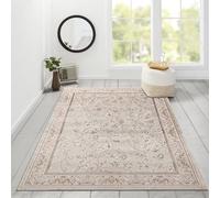 cozily® Turkish Rugs Living Room Large 200x290 cm - Marco Beige Rug - Washable Lounge Rug For Bedroom Carpet, Fireside and Sitting Room