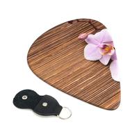 Cozimangoe 6-Pack Guitar Picks with Leather Holder, 0.71mm Medium Gauge ABS Plectrums for Acoustic, Electric, Bass Guitars and Ukulele, Orchid Flower