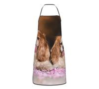 Cozimangoe Apron for Women And Men, Waterproof Adjustable with Pocket Washable Cooking Apron, Chef Grilling BBQ Baking Crafting, Personalized Cavalier King Charles Spaniel White Brown Dogs