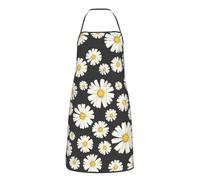 Cozimangoe Apron for Women And Men, Waterproof Adjustable with Pocket Washable Cooking Apron, Chef Grilling BBQ Baking Crafting, Personalized Beautiful White Daisies