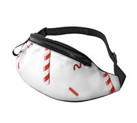 Cozimangoe Candy Cane, Waist Bag, Women Men Travel Essentials Earphone Hole Belt Bag with Adjustable Strap Bum Bag, for Travel Hiking Running Cycling Concert