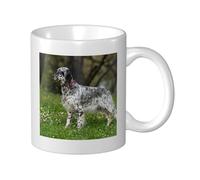 Cozimangoe Coffee Mug, 11OZ White Ceramic Resistant Durable Glossy for Women Men Mothers Day Gift Offices Home, Personalized English Setter Lawn Pets Dogs English Setter
