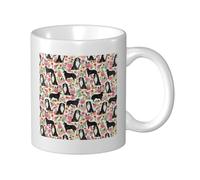 Cozimangoe Coffee Mug, 11OZ White Ceramic Resistant Durable Glossy for Women Men Mothers Day Gift Offices Home, Personalized Bernese Mountain Dog Vintage Style Florals