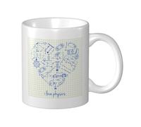 Cozimangoe Coffee Mug, 11OZ White Ceramic Resistant Durable Glossy for Women Men Mothers Day Gift Offices Home, Personalized Love Physics