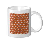 Cozimangoe Coffee Mug, 11OZ White Ceramic Resistant Durable Glossy for Women Men Mothers Day Gift Offices Home, Personalized Jack Russell Terriers Orange Cute Dog Jack Russells