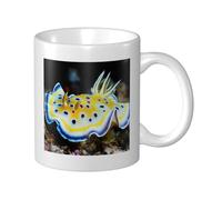 Cozimangoe Coffee Mug, 11OZ White Ceramic Resistant Durable Glossy for Women Men Mothers Day Gift Offices Home, Personalized Nudibranch Red Sea