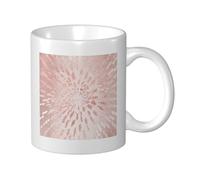 Cozimangoe Coffee Mug, 11OZ White Ceramic Resistant Durable Glossy for Women Men Mothers Day Gift Offices Home, Personalized Pink Rose Gold Blush Gold Strokes Stripes Shine