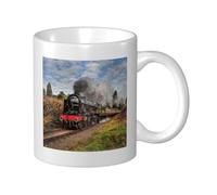 Cozimangoe Coffee Mug, 11OZ White Ceramic Resistant Durable Glossy for Women Men Mothers Day Gift Offices Home, Personalized Steam Train