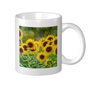 Cozimangoe Coffee Mug, 11OZ White Ceramic Resistant Durable Glossy for Women Men Mothers Day Gift Offices Home, Personalized Sunflower Plant Printed