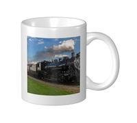 Cozimangoe Coffee Mug, 11OZ White Ceramic Resistant Durable Glossy for Women Men Mothers Day Gift Offices Home, Personalized Retro Steam Train