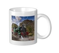 Cozimangoe Coffee Mug, 11OZ White Ceramic Resistant Durable Glossy for Women Men Mothers Day Gift Offices Home, Personalized Steam Engine Train