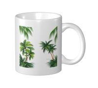Cozimangoe Coffee Mug, 11OZ White Ceramic Resistant Durable Glossy for Women Men Mothers Day Gift Offices Home, Personalized Coconut Palm Tree