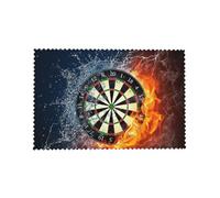 Cozimangoe Dart Board Target Ice Fire, Placemats 4 Set, 12x18 Inch Heat Resistant Washable Place Mats for Table Scalloped Edges Decorative, Kitchen Dining Wedding