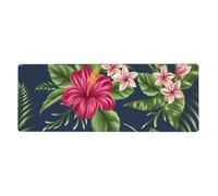 Cozimangoe Desk Mat, Large Mouse Pad Anti-Slip Waterproof Smooth Surface for Durable Stitched, Computer Desk Office Home, Personalized Tropical Flowers Frangipani Hibiscus