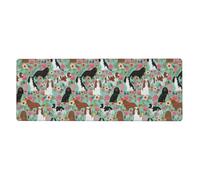 Cozimangoe Desk Mat, Large Mouse Pad Anti-Slip Waterproof Smooth Surface for Durable Stitched, Computer Desk Office Home, Personalized Cavalier King Charles Spaniel Floral