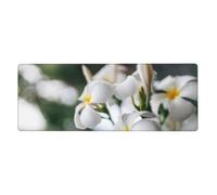 Cozimangoe Desk Mat, Large Mouse Pad Anti-Slip Waterproof Smooth Surface for Durable Stitched, Computer Desk Office Home, Personalized Beautiful White Frangipani Wake Plumeria Flowers