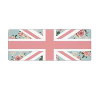 Cozimangoe Desk Mat, Large Mouse Pad Anti-Slip Waterproof Smooth Surface for Durable Stitched, Computer Desk Office Home, Personalized English Roses Union Jack Flag