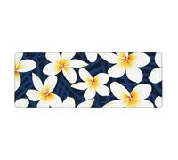 Cozimangoe Desk Mat, Large Mouse Pad Anti-Slip Waterproof Smooth Surface for Durable Stitched, Computer Desk Office Home, Personalized Print Tropical White Frangipani Plumeria Flower