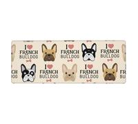 Cozimangoe Desk Mat, Large Mouse Pad Anti-Slip Waterproof Smooth Surface for Durable Stitched, Computer Desk Office Home, Personalized French Bulldog Seamless Pattern in Vintage Style