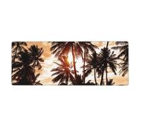 Cozimangoe Desk Mat, Large Mouse Pad Anti-Slip Waterproof Smooth Surface for Durable Stitched, Computer Desk Office Home, Personalized Palm Tree Shore Caribbean Mist