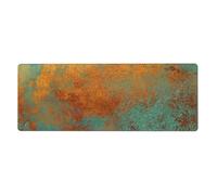 Cozimangoe Desk Mat, Large Mouse Pad Anti-Slip Waterproof Smooth Surface for Durable Stitched, Computer Desk Office Home, Personalized Trendy Rich Copper Patina Metallic