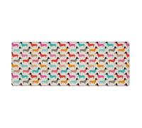 Cozimangoe Desk Mat, Large Mouse Pad Anti-Slip Waterproof Smooth Surface for Durable Stitched, Computer Desk Office Home, Personalized Vintage Doxie Sausage Dogs Dachshund Pattern Girls