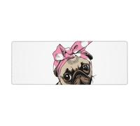 Cozimangoe Desk Mat, Large Mouse Pad Anti-Slip Waterproof Smooth Surface for Durable Stitched, Computer Desk Office Home, Personalized Cute Little Pug