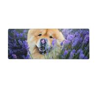 Cozimangoe Desk Mat, Large Mouse Pad Anti-Slip Waterproof Smooth Surface for Durable Stitched, Computer Desk Office Home, Personalized Chow-Chow Sweet Fluffy Brown Dogs Purple Wild