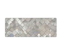 Cozimangoe Desk Mat, Large Mouse Pad Anti-Slip Waterproof Smooth Surface for Durable Stitched, Computer Desk Office Home, Personalized Quatrefoil Moroccan Mother of Pearl