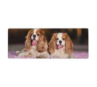 Cozimangoe Desk Mat, Large Mouse Pad Anti-Slip Waterproof Smooth Surface for Durable Stitched, Computer Desk Office Home, Personalized Cavalier King Charles Spaniel White Brown Dogs