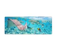 Cozimangoe Desk Mat, Large Mouse Pad Anti-Slip Waterproof Smooth Surface for Durable Stitched, Computer Desk Office Home, Personalized Colorful Fishes Printing