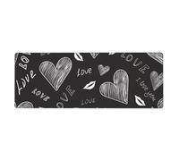 Cozimangoe Desk Mat, Large Mouse Pad Anti-Slip Waterproof Smooth Surface for Durable Stitched, Computer Desk Office Home, Personalized Handwritten Hearts Words Love