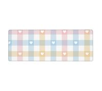 Cozimangoe Desk Mat, Large Mouse Pad Anti-Slip Waterproof Smooth Surface for Durable Stitched, Computer Desk Office Home, Personalized Hearts in Pastel Blue Pink