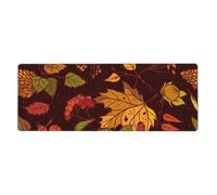 Cozimangoe Desk Mat, Large Mouse Pad Anti-Slip Waterproof Smooth Surface for Durable Stitched, Computer Desk Office Home, Personalized Fall Autumn Leaves Acorn Berries Printed