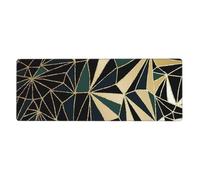Cozimangoe Desk Mat, Large Mouse Pad Anti-Slip Waterproof Smooth Surface for Durable Stitched, Computer Desk Office Home, Personalized Deco Geometric Emerald Green and Gold