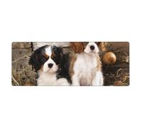 Cozimangoe Desk Mat, Large Mouse Pad Anti-Slip Waterproof Smooth Surface for Durable Stitched, Computer Desk Office Home, Personalized Cavalier King Charles Spaniel Small Puppies