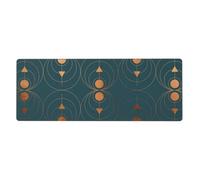 Cozimangoe Desk Mat, Large Mouse Pad Anti-Slip Waterproof Smooth Surface for Durable Stitched, Computer Desk Office Home, Personalized Copper Art Deco On Emerald