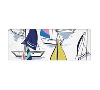 Cozimangoe Desk Mat, Large Mouse Pad Anti-Slip Waterproof Smooth Surface for Durable Stitched, Computer Desk Office Home, Personalized Hand Drawn Sketch Sailboats