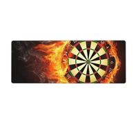 Cozimangoe Desk Mat, Large Mouse Pad Anti-Slip Waterproof Smooth Surface for Durable Stitched, Computer Desk Office Home, Personalized Flaming Dartboard Fire Dart Board 3D