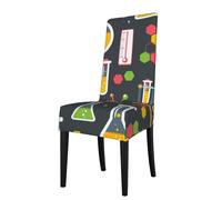 Cozimangoe Dining Chair Covers, High Stretch Removable Seat Covers,Stain Resistant Protective Slipcovers for Dining Room Kitchen Hotel Banquet, Chemistry Science