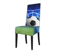 Cozimangoe Dining Chair Covers, High Stretch Removable Seat Covers,Stain Resistant Protective Slipcovers for Dining Room Kitchen Hotel Banquet, Soccer Ball Glitter Football Field