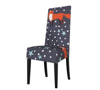 Cozimangoe Dining Chair Covers, High Stretch Removable Seat Covers,Stain Resistant Protective Slipcovers for Dining Room Kitchen Hotel Banquet, Red Fox In The Night