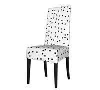 Cozimangoe Dining Chair Covers, High Stretch Removable Seat Covers,Stain Resistant Protective Slipcovers for Dining Room Kitchen Hotel Banquet, Polka Dot Black On White