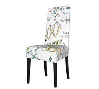 Cozimangoe Dining Chair Covers, High Stretch Removable Seat Covers,Stain Resistant Protective Slipcovers for Dining Room Kitchen Hotel Banquet, Science Lab Education Biology Chemistry
