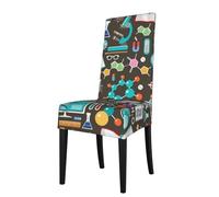 Cozimangoe Dining Chair Covers, High Stretch Removable Seat Covers,Stain Resistant Protective Slipcovers for Dining Room Kitchen Hotel Banquet, Science Chemistry Pattern